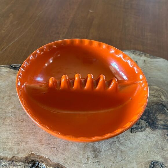 Vintage Anholt Bright Orange Ashtray - Picture 1 of 6